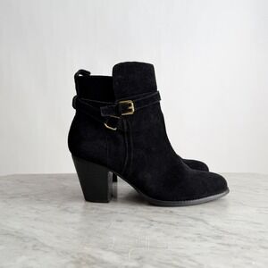 Lauren Ralph Lauren Maricia black leather ankle boots‎ high heels size 10